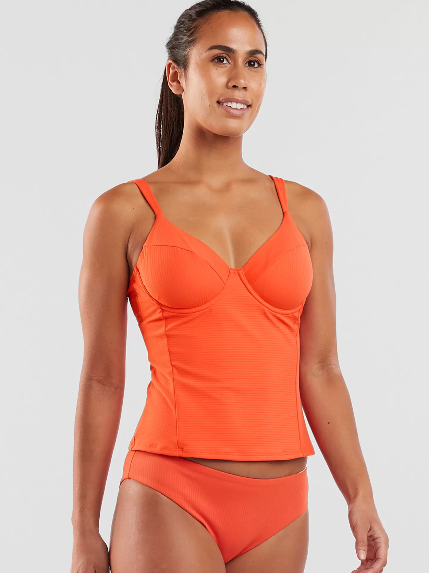 Bodacious 2.0 Underwire Tankini Top - Solid Ribbed>Title Nine Best Sale