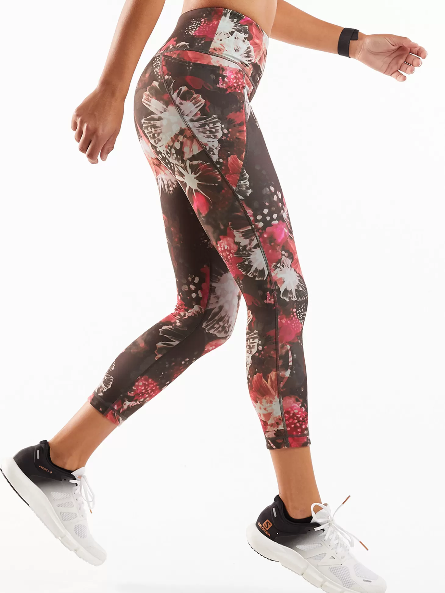 Mad Dash Reversible Crop Tights - Glacier Meadows>Title Nine Cheap