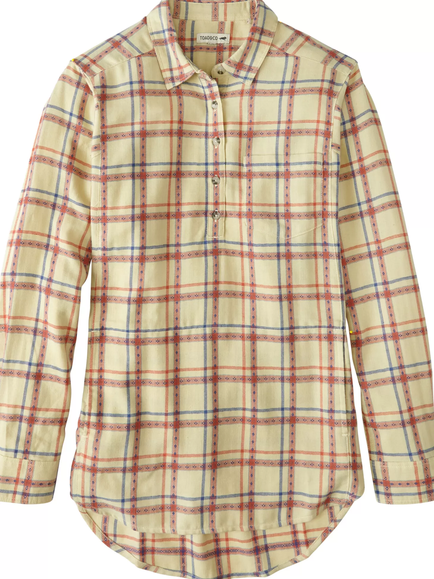 Plaiditude Droptail Shirt>Title Nine Clearance